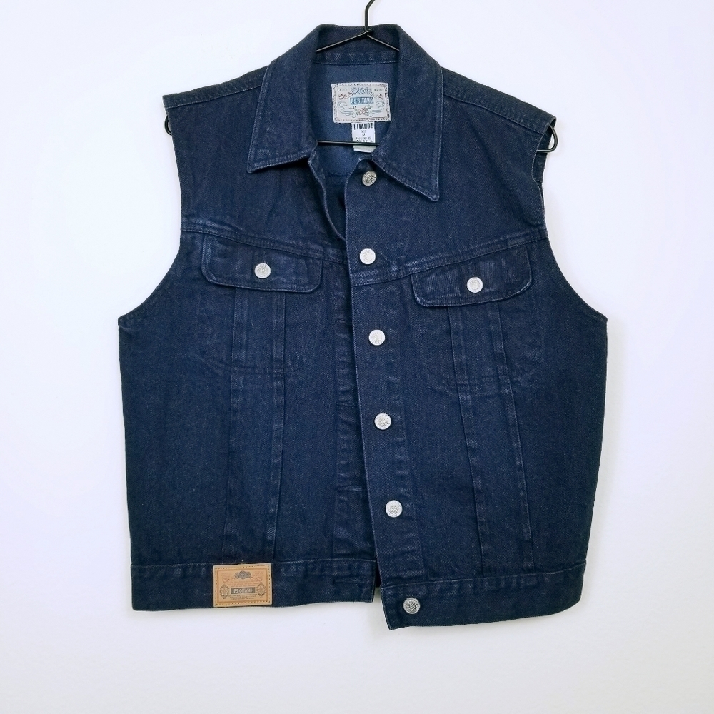 PS Gitano Vintage Dark Denim Pocketed Sleeveless Vest | Size M